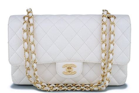 Chanel handbags classic medium white